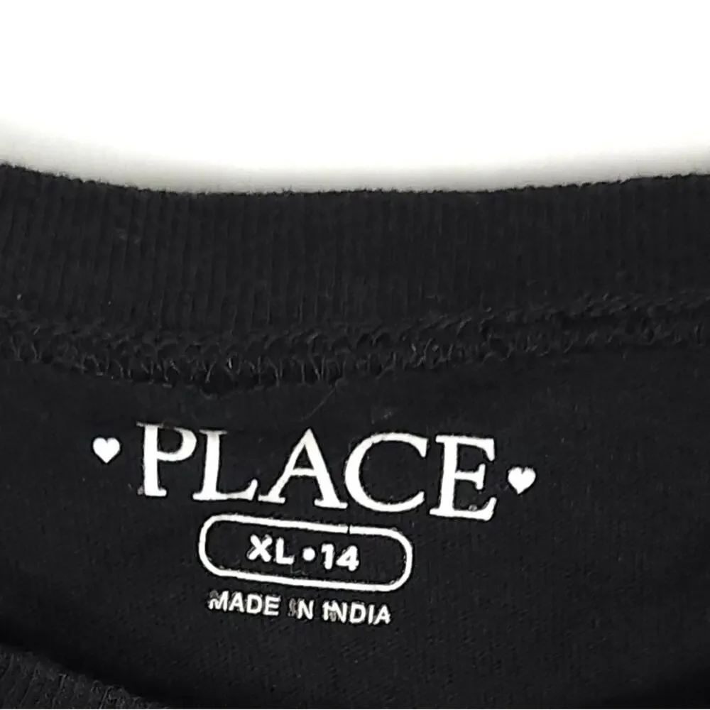 Children’s Place Girls Graphic Tee • Sz 14 XL • Glow Lettering • EUC